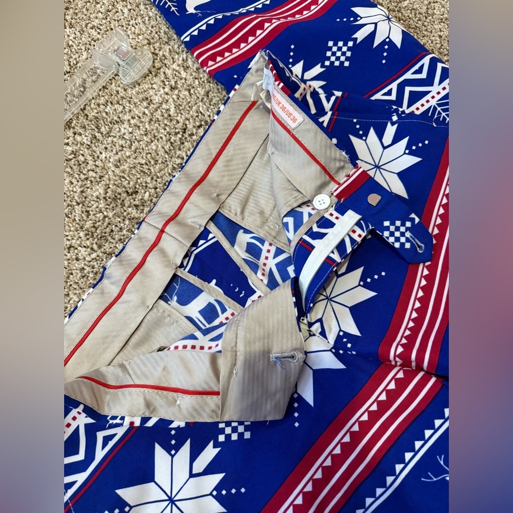 OppoSuits Blue and White Holiday Suit size 36 - Picture 10 of 11